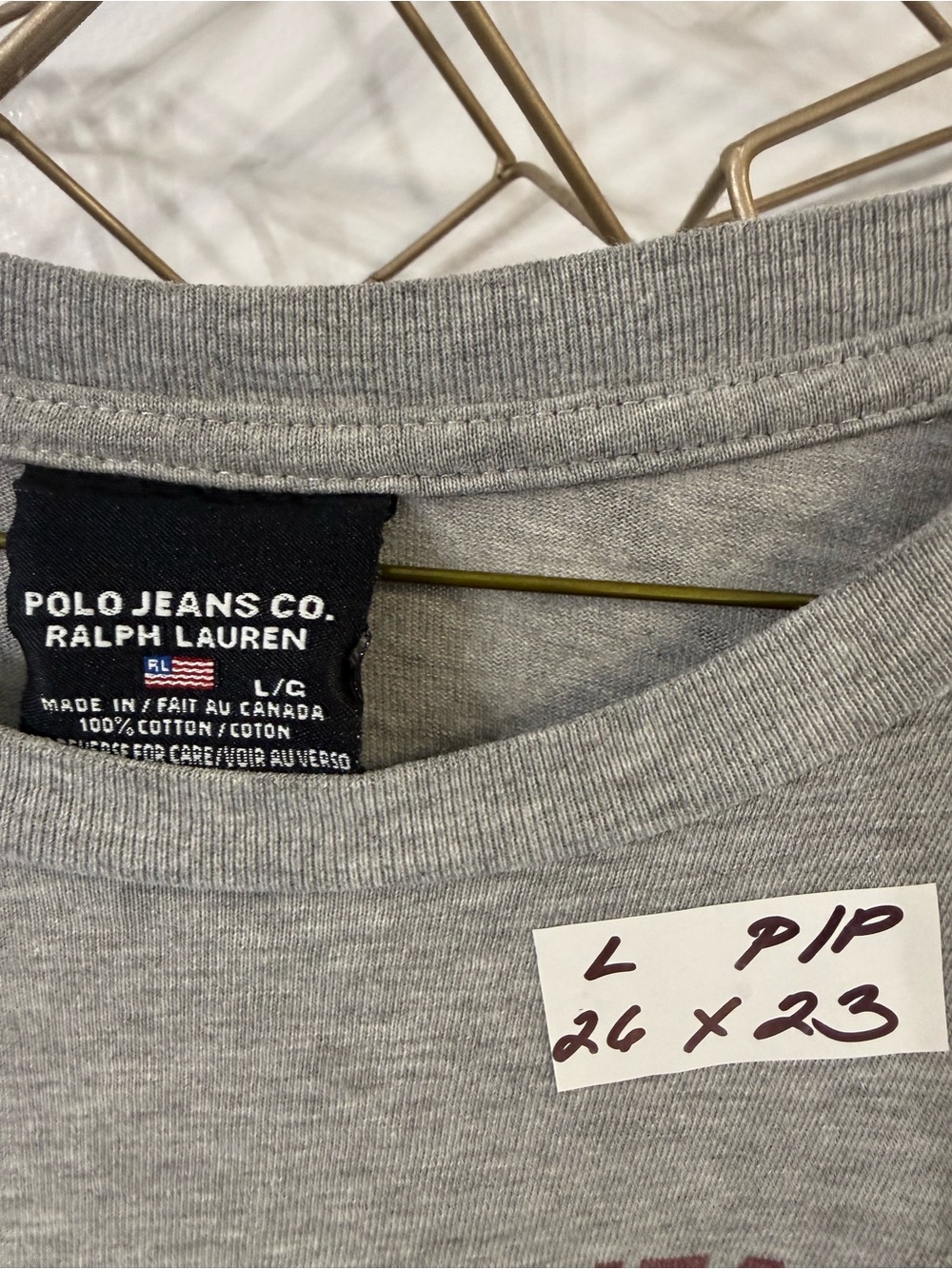 Polo by Ralph Lauren Gray Crewneck Sweatshirt with Maroon Graphics - Picture 3 of 4